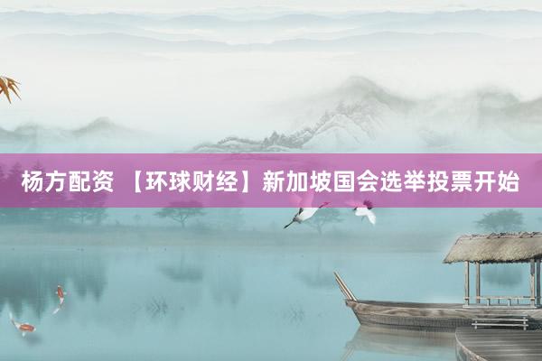 杨方配资 【环球财经】新加坡国会选举投票开始