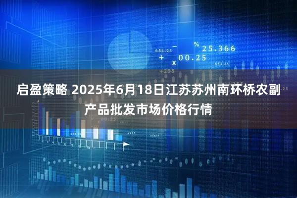 启盈策略 2025年6月18日江苏苏州南环桥农副产品批发市场价格行情